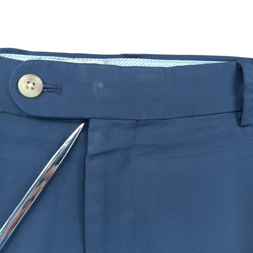 Peter Millar Pants Mens 36x31 (Tag 36x32) Blue Flat Front Polyester Golf EB78 - Picture 5 of 15